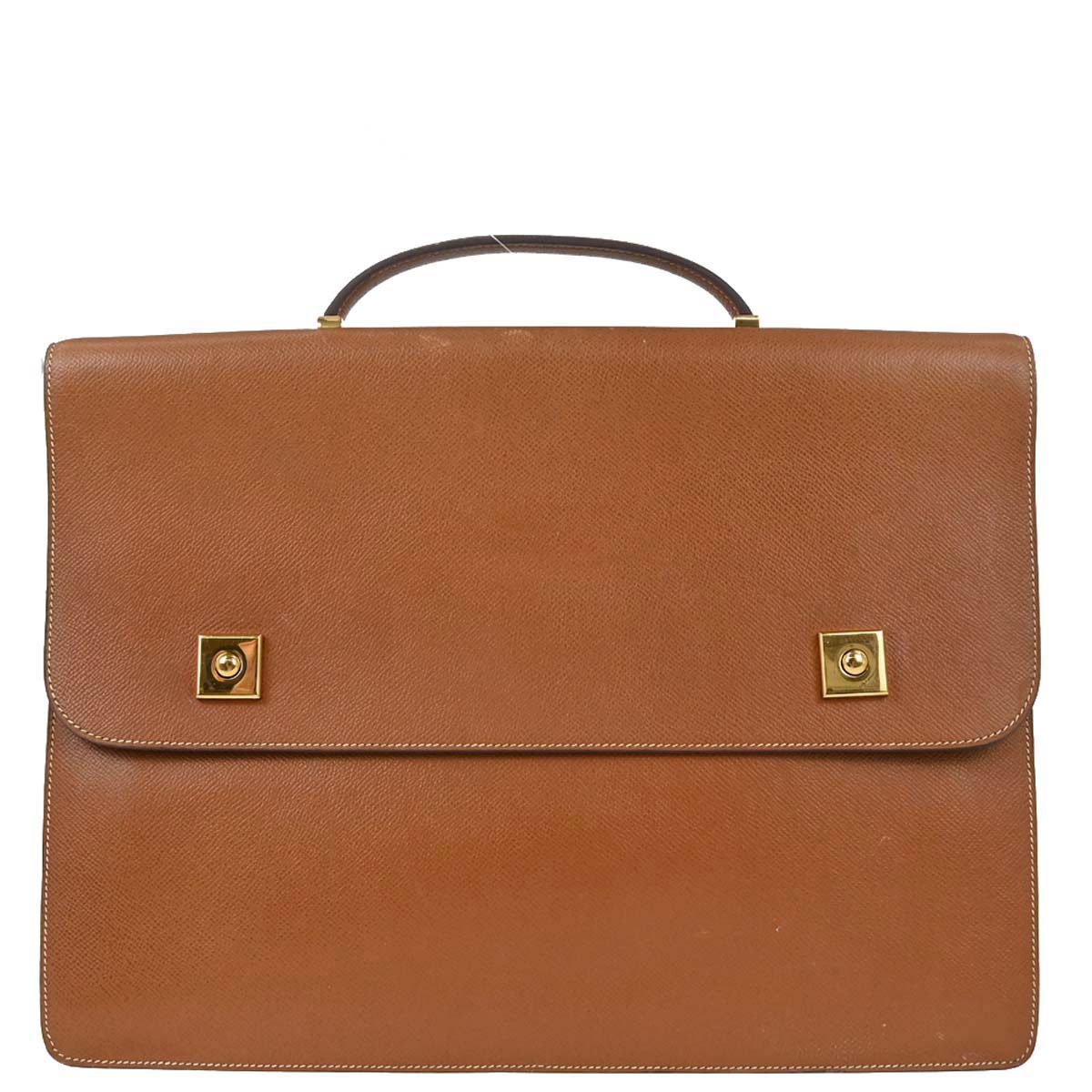 Hermes Gold Courchevel Danube 38 Briefcase Handbag