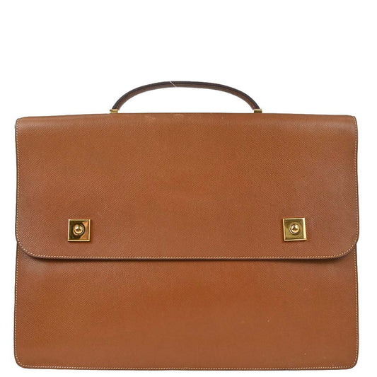Hermes Gold Courchevel Danube 38 Briefcase Handbag