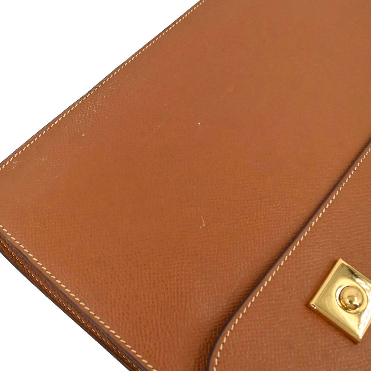 Hermes Gold Courchevel Danube 38 Briefcase Handbag