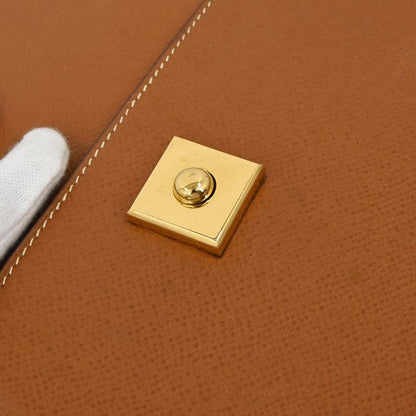 Hermes Gold Courchevel Danube 38 Briefcase Handbag
