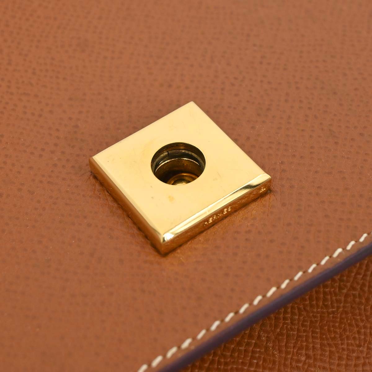 Hermes Gold Courchevel Danube 38 Briefcase Handbag