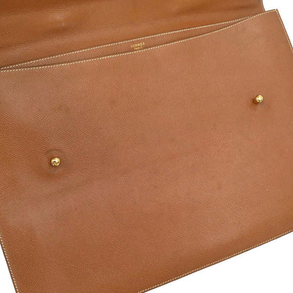 Hermes Gold Courchevel Danube 38 Briefcase Handbag