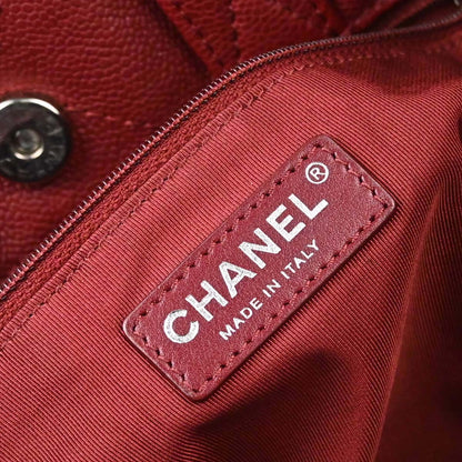 Chanel 2014-2015 Bordeaux Caviar Skin 2way Shoulder Tote Handbag
