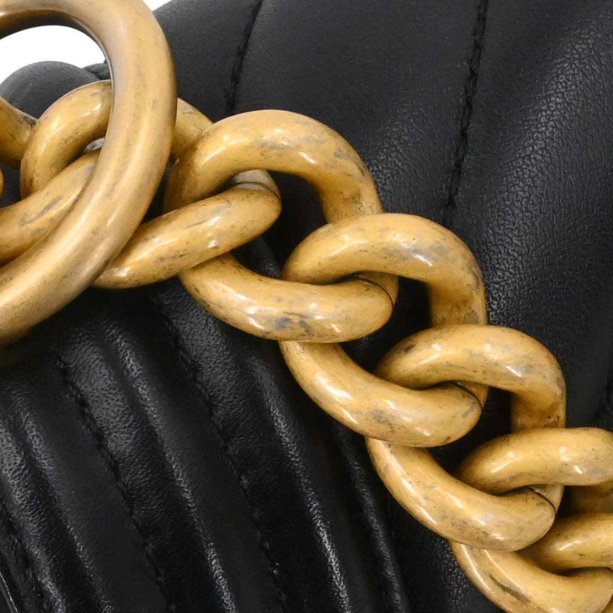 Boy Chanel Black Lambskin Chevron Small Chain Shoulder Bag