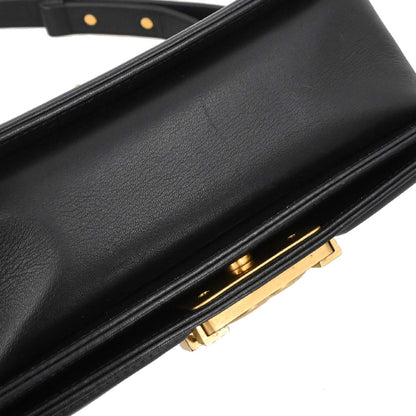 Boy Chanel Black Lambskin Chevron Small Chain Shoulder Bag
