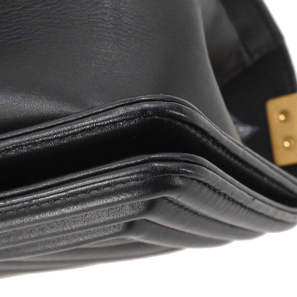 Boy Chanel Black Lambskin Chevron Small Chain Shoulder Bag