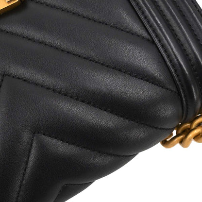 Boy Chanel Black Lambskin Chevron Small Chain Shoulder Bag