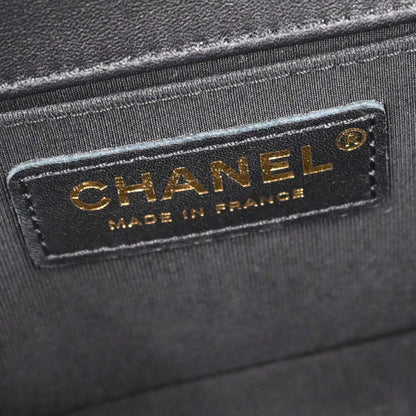 Boy Chanel Black Lambskin Chevron Small Chain Shoulder Bag