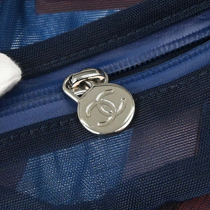 Chanel 2019 Blue Nylon Mesh Doudoune Logo Backpack