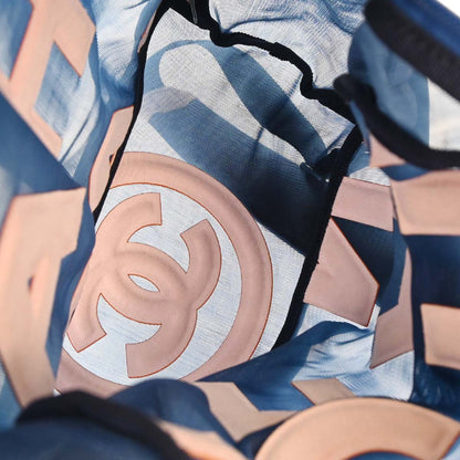 Chanel 2019 Blue Nylon Mesh Doudoune Logo Backpack
