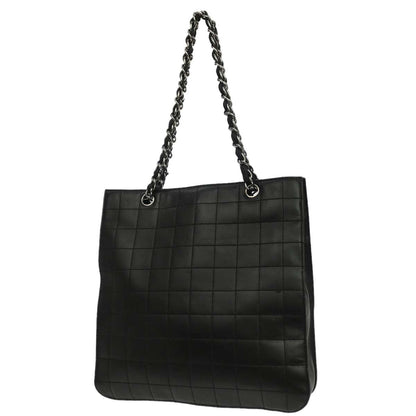 Chanel Black Lambskin Choco Bar Tote Handbag