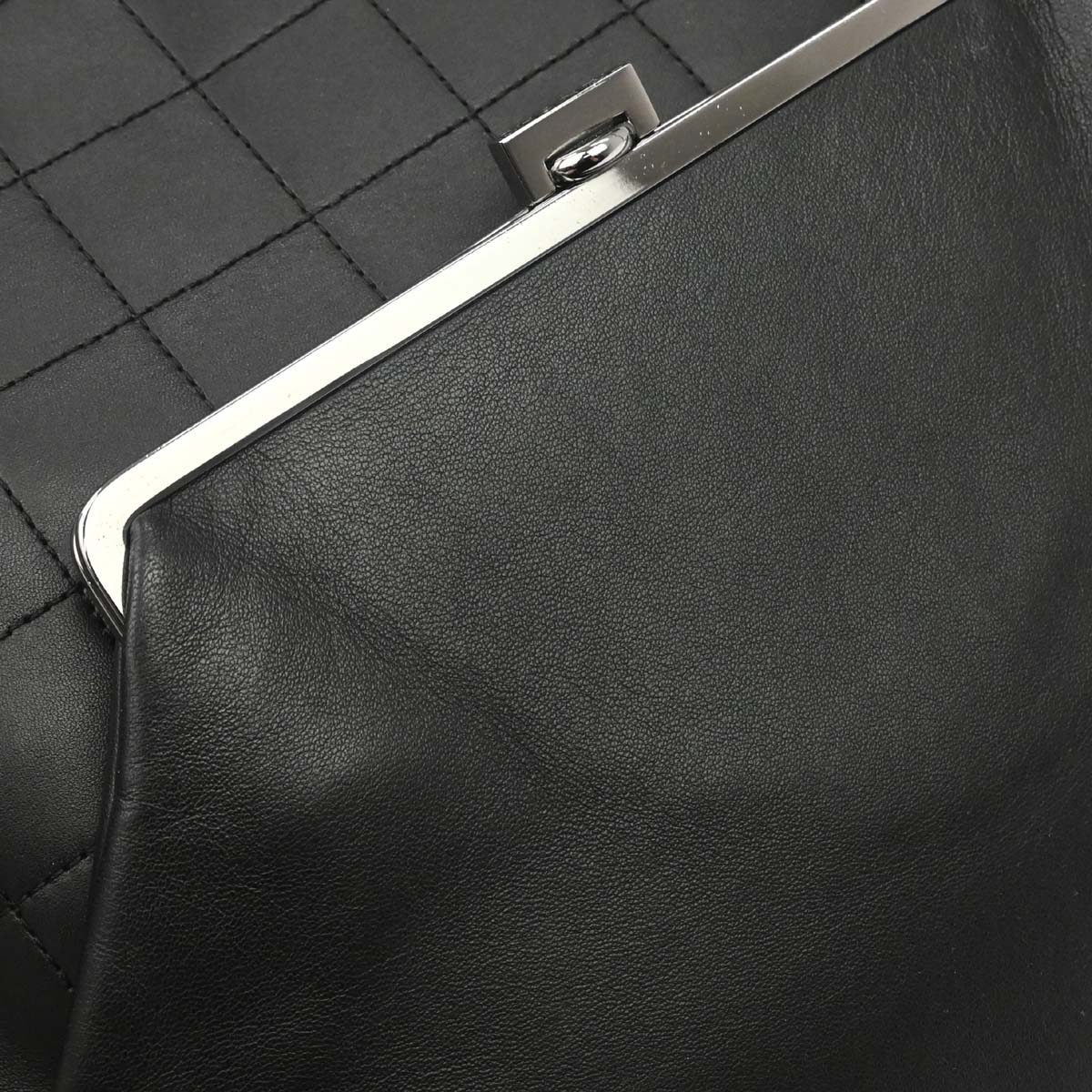 Chanel Black Lambskin Choco Bar Tote Handbag