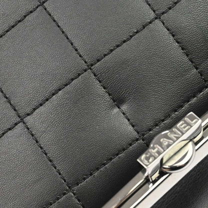 Chanel Black Lambskin Choco Bar Tote Handbag