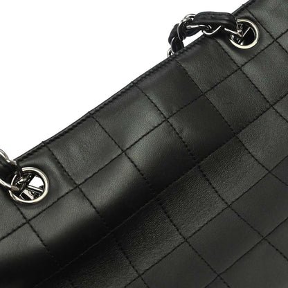 Chanel Black Lambskin Choco Bar Tote Handbag