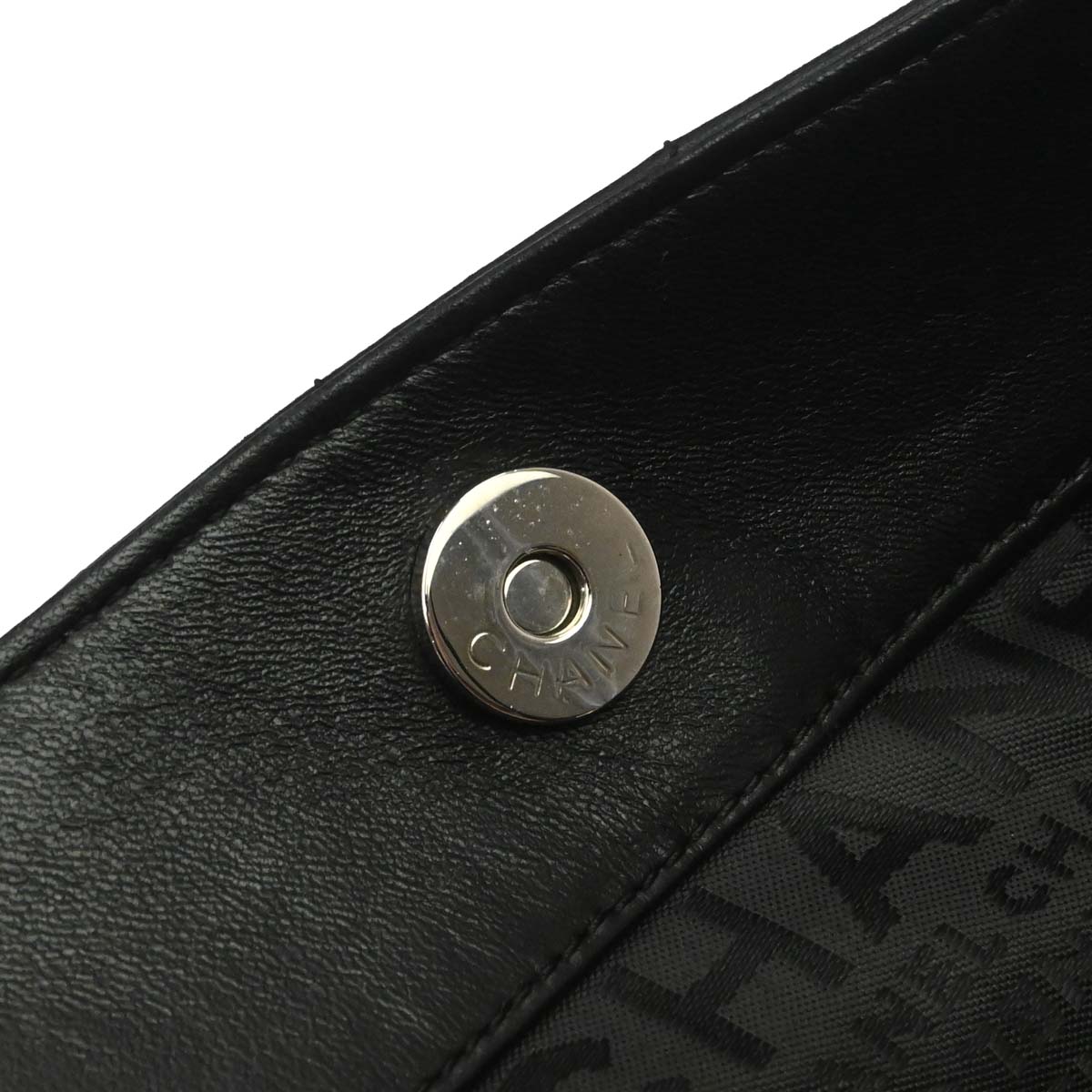 Chanel Black Lambskin Choco Bar Tote Handbag