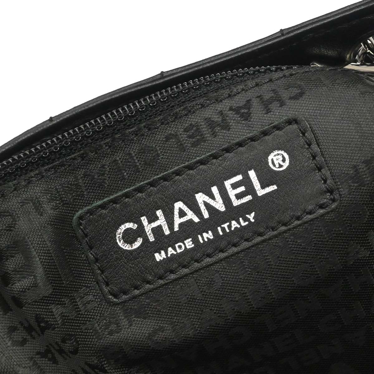 Chanel Black Lambskin Choco Bar Tote Handbag