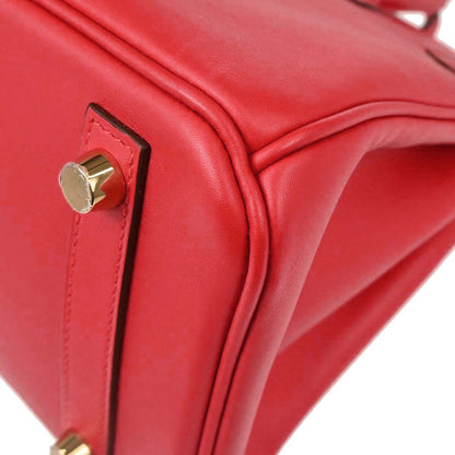Hermes Rouge Vif Swift Birkin 25 Handbag