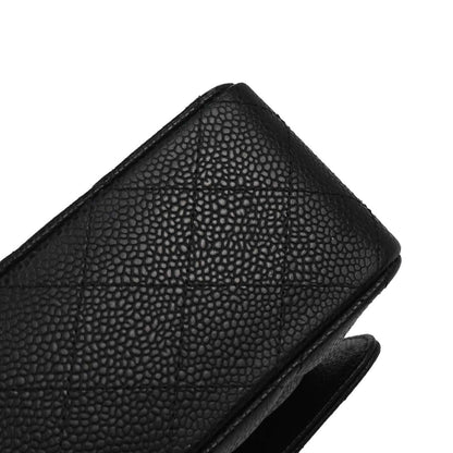 Chanel Black Caviar Skin Medium Classic Double Flap Shoulder Bag