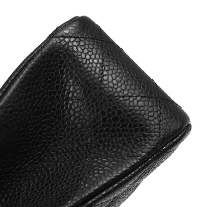 Chanel Black Caviar Skin Medium Classic Double Flap Shoulder Bag