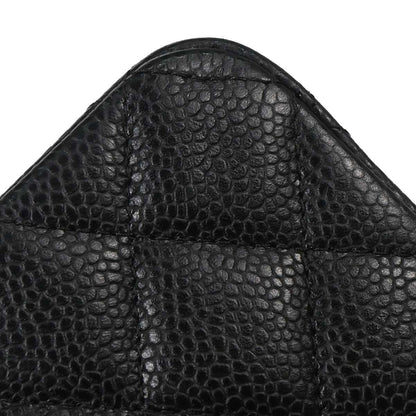 Chanel Black Caviar Skin Medium Classic Double Flap Shoulder Bag