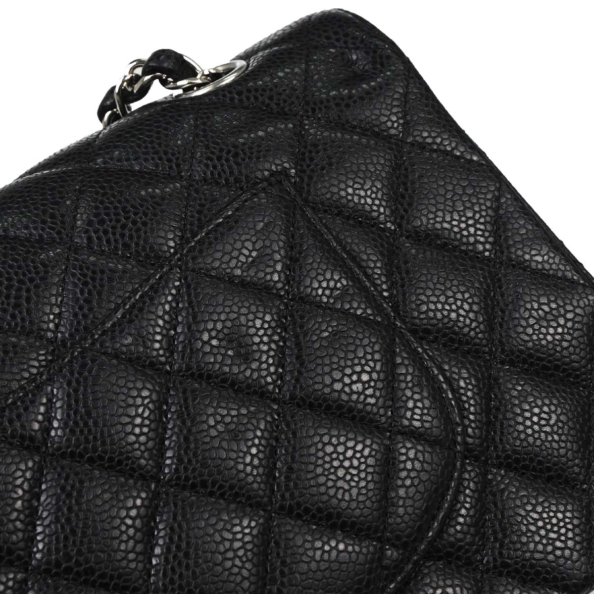 Chanel Black Caviar Skin Medium Classic Double Flap Shoulder Bag