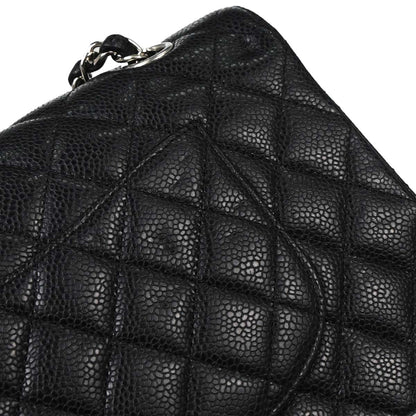 Chanel Black Caviar Skin Medium Classic Double Flap Shoulder Bag