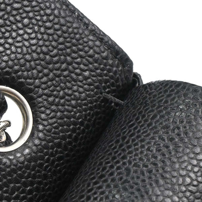 Chanel Black Caviar Skin Medium Classic Double Flap Shoulder Bag