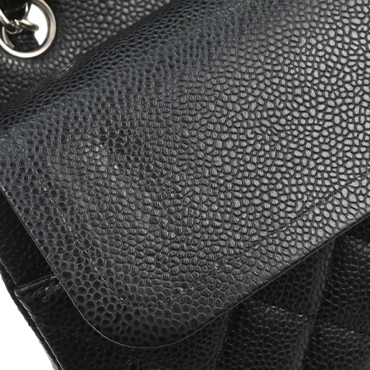 Chanel Black Caviar Skin Medium Classic Double Flap Shoulder Bag