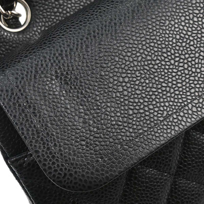 Chanel Black Caviar Skin Medium Classic Double Flap Shoulder Bag