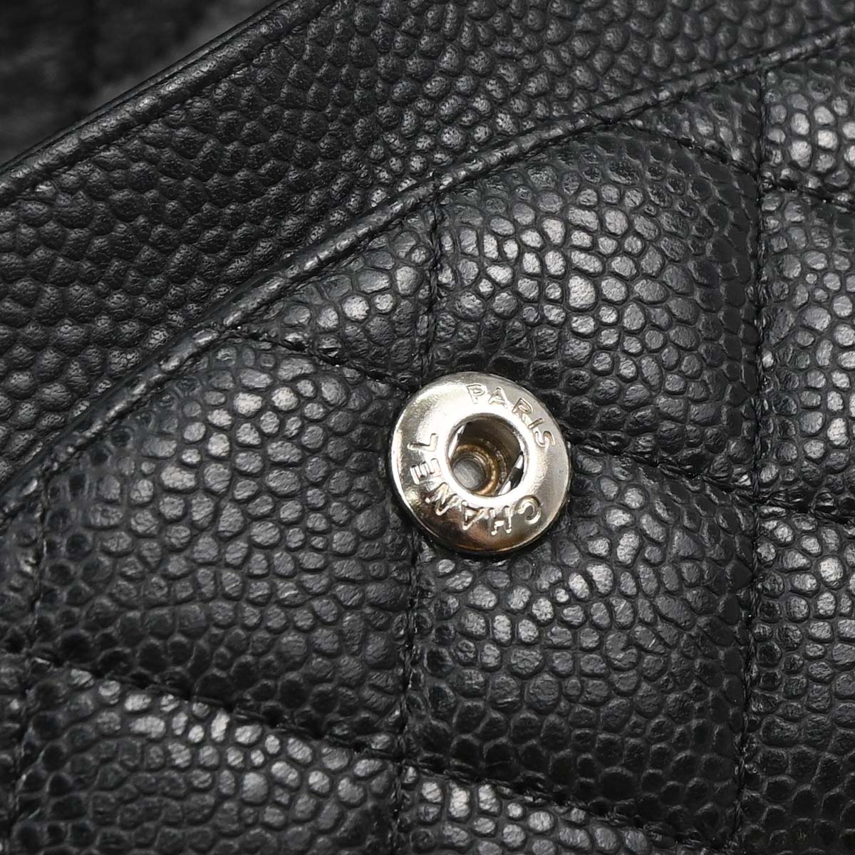 Chanel Black Caviar Skin Medium Classic Double Flap Shoulder Bag