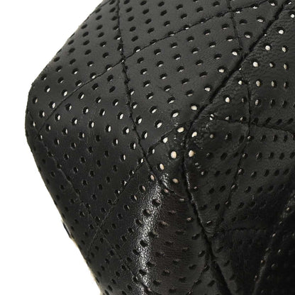 Chanel Black Perforated Lambskin East West Shoulder Bag