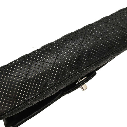 Chanel Black Perforated Lambskin East West Shoulder Bag