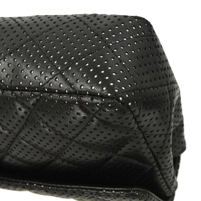 Chanel Black Perforated Lambskin East West Shoulder Bag