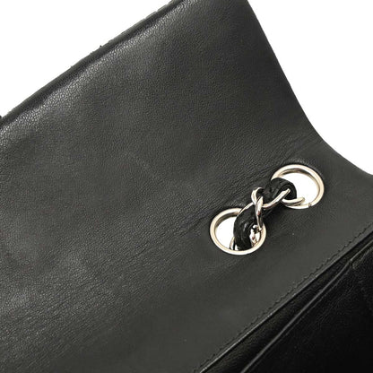 Chanel Black Perforated Lambskin East West Shoulder Bag