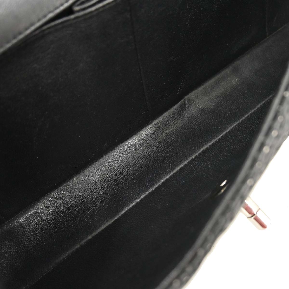 Chanel Black Perforated Lambskin East West Shoulder Bag