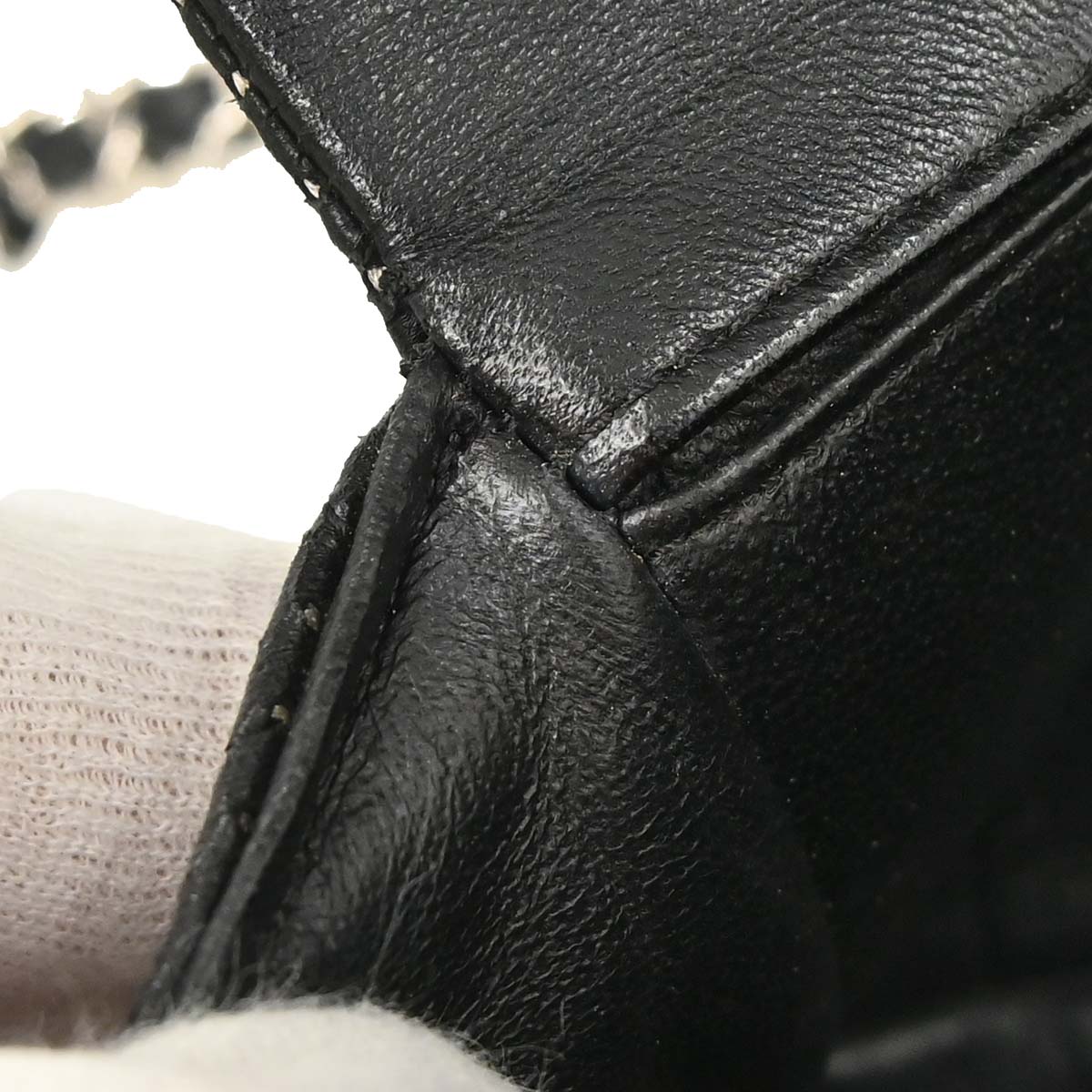 Chanel Black Perforated Lambskin East West Shoulder Bag