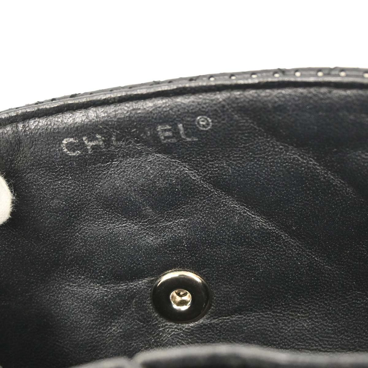 Chanel Black Perforated Lambskin East West Shoulder Bag