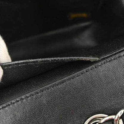 Chanel Black Perforated Lambskin East West Shoulder Bag