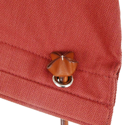 Hermes Rouge H Toile Chevrons Barenia Aline MM Shoulder Bag