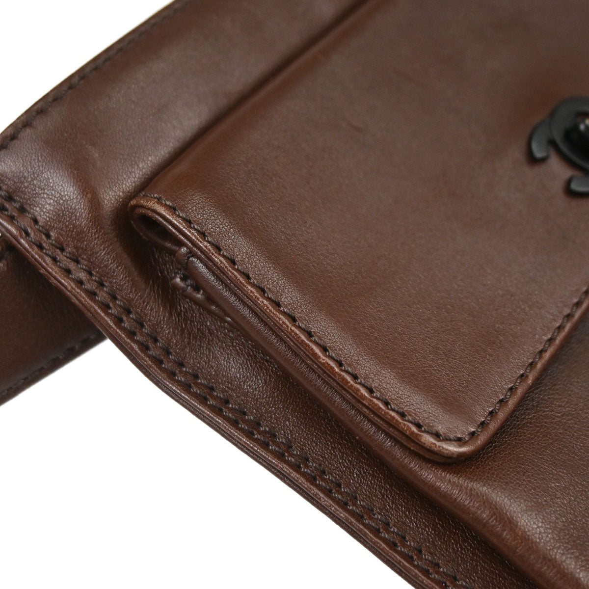 Chanel 1997-1999 Brown Lambskin Waist Bum Bag