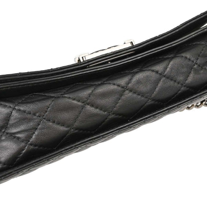 Boy Reverso Chanel Black Beige Lambskin Medium Shoulder Bag