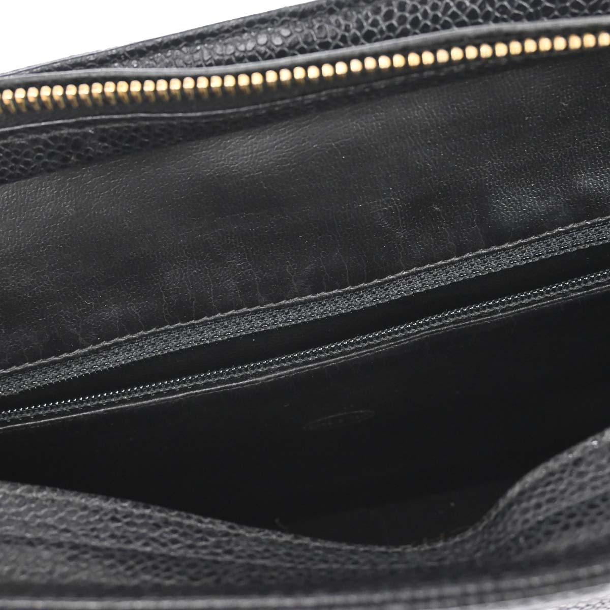 Chanel 1989-1991 Black Caviar Triple CC Shoulder Tote Bag