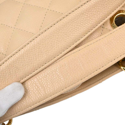 Chanel Beige Caviar Skin Petite Shopping Tote PST Chain Handbag