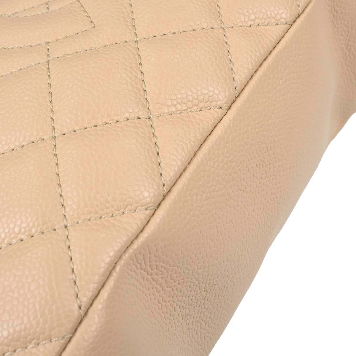 Chanel Beige Caviar Skin Petite Shopping Tote PST Chain Handbag