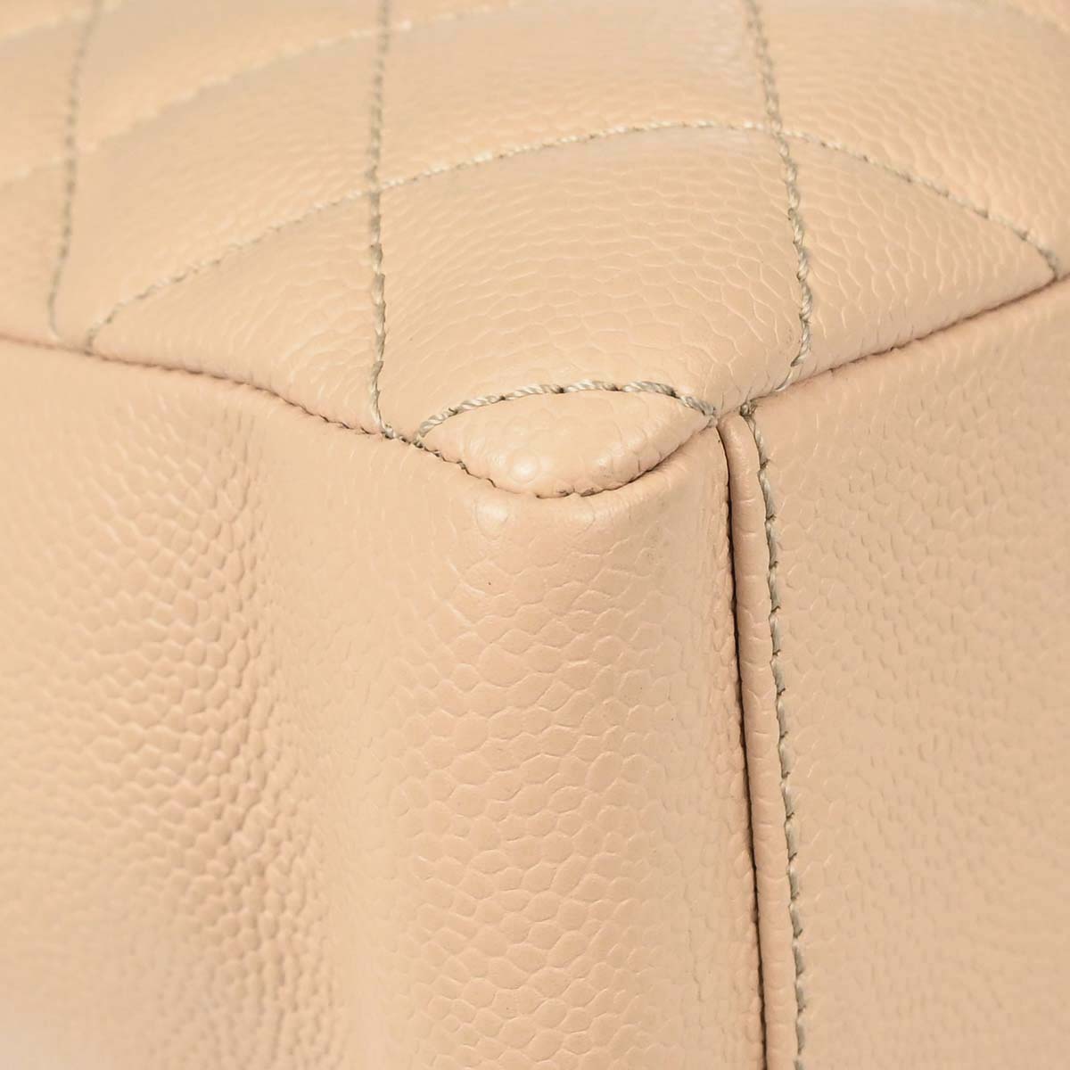 Chanel Beige Caviar Skin Petite Shopping Tote PST Chain Handbag