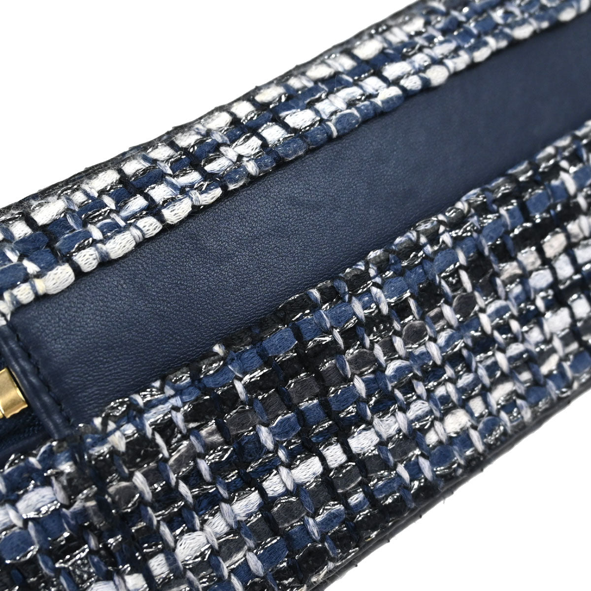 Chanel * 2018 Navy Tweed Python CC Filigree 2way Shoulder Vanity Handbag