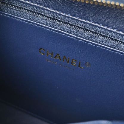 Chanel * 2018 Navy Tweed Python CC Filigree 2way Shoulder Vanity Handbag