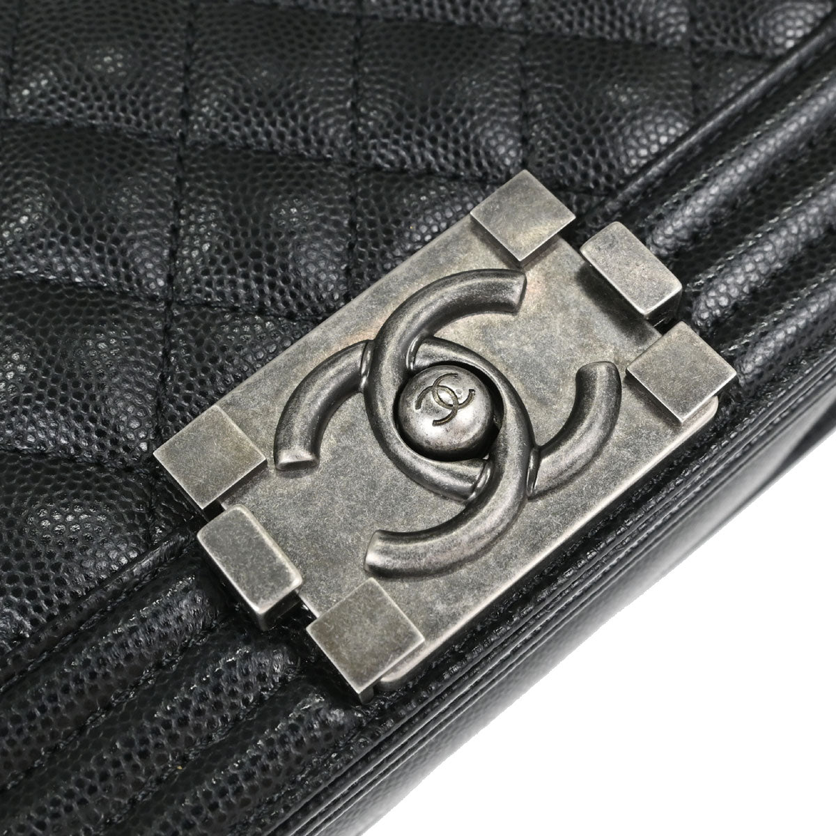 Boy Chanel Black Caviar Skin Small Chain Shoulder Bag