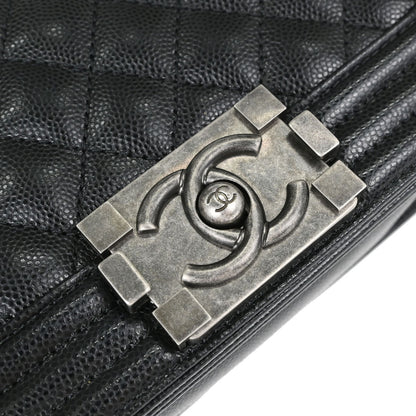 Boy Chanel Black Caviar Skin Small Chain Shoulder Bag