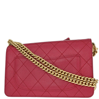 Chanel Pink Caviar Skin Suede Lady Coco Flap Shoulder Bag